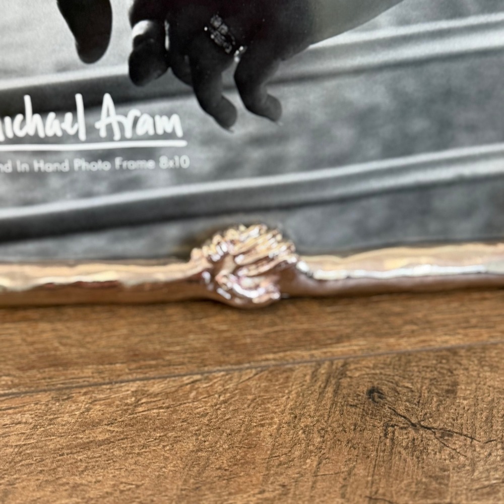 Handmade Artisan Hand In Hand Photo Frame  8x10 Silver - Picture 4 of 11